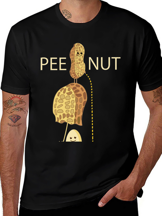 Pee Nut Pun Graphic T-Shirt - Unisex Cotton Tee