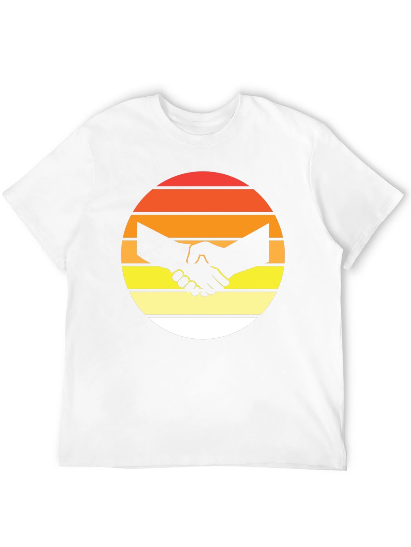 Sunset Handshake Graphic Black T-Shirt