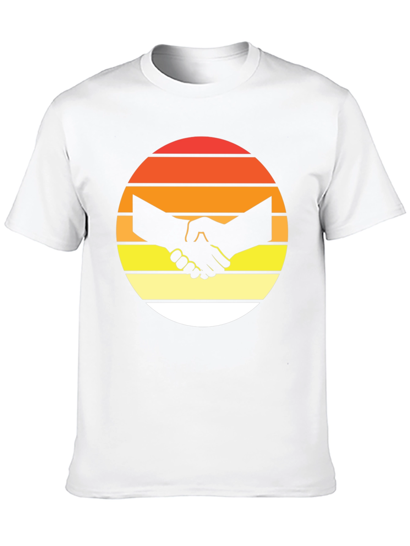 Sunset Handshake Graphic Black T-Shirt