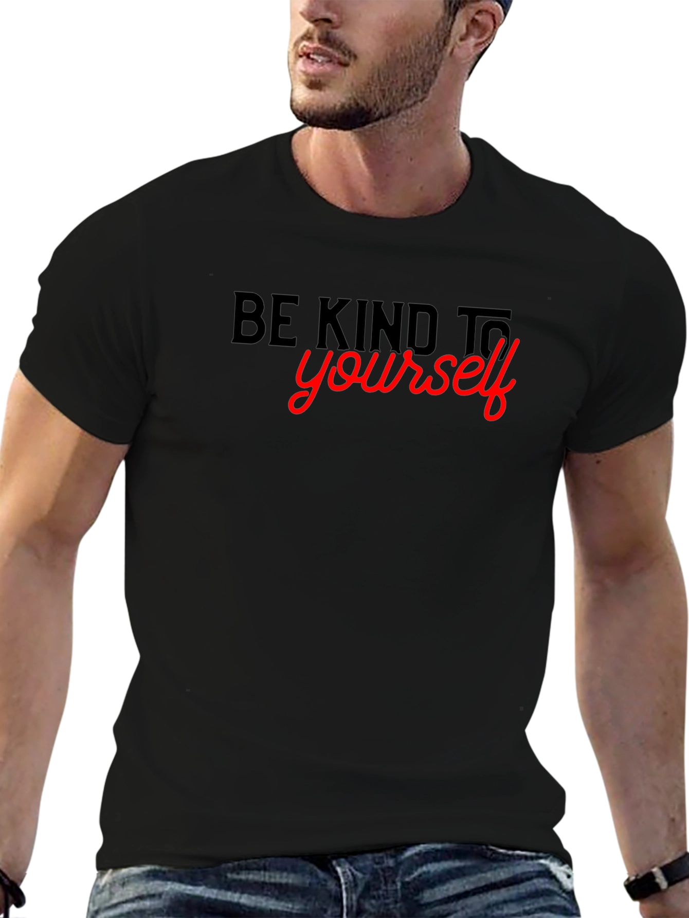 Be Kind to Yourself Black Graphic Tee