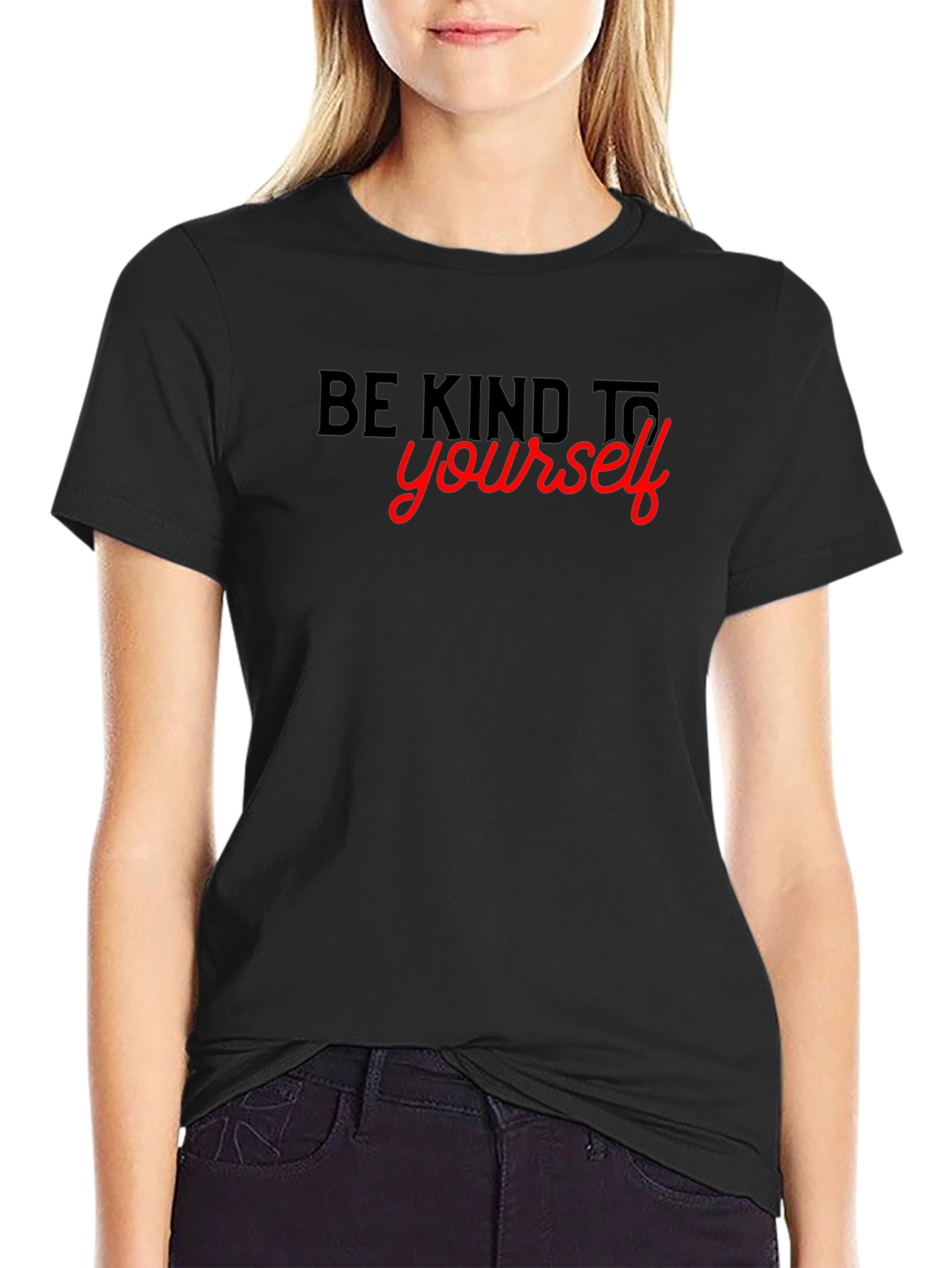 Be Kind to Yourself Black Graphic Tee