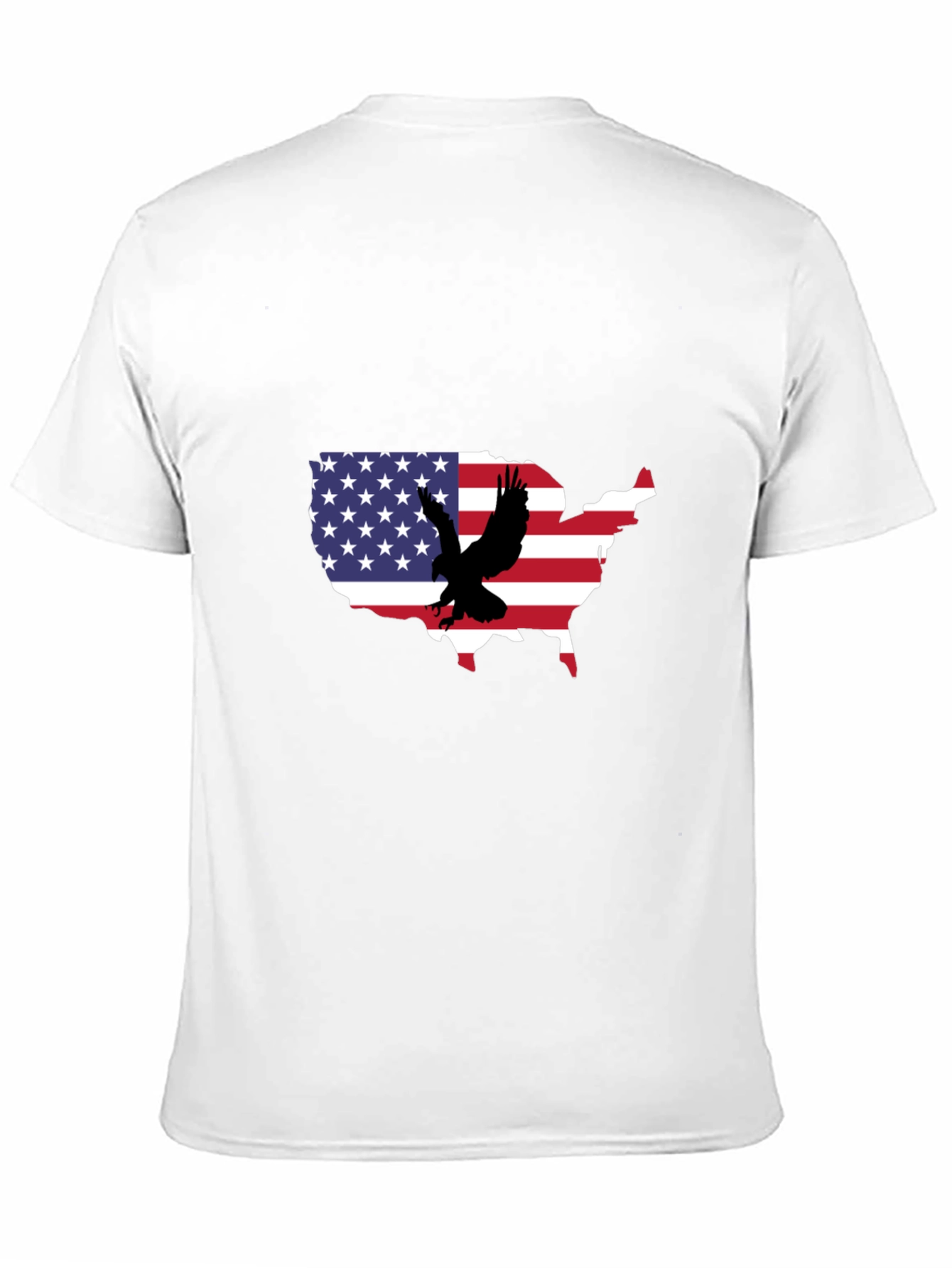 USA Flag Eagle Graphic Black T-Shirt