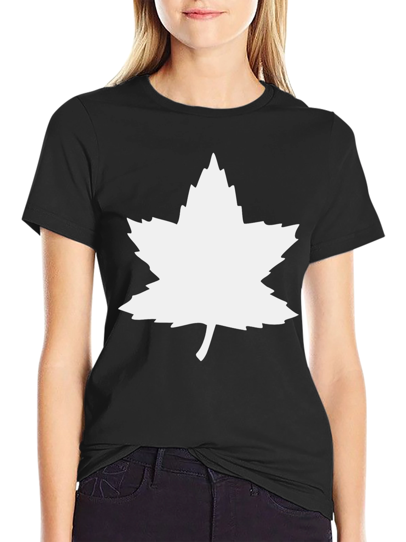 Maple Leaf Black T-Shirt - Nature Graphic Tee
