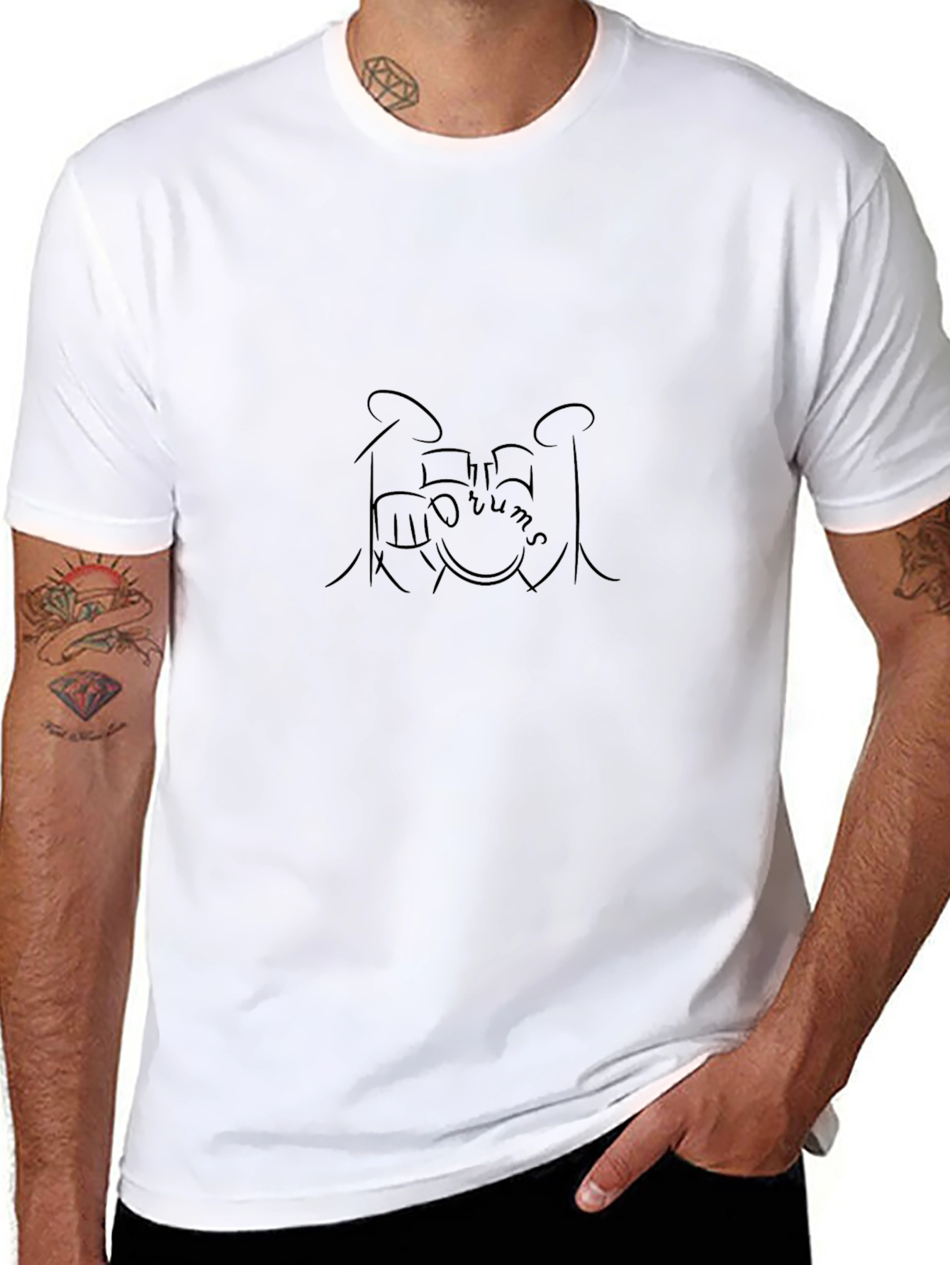 Black Drum Kit Graphic Tee
