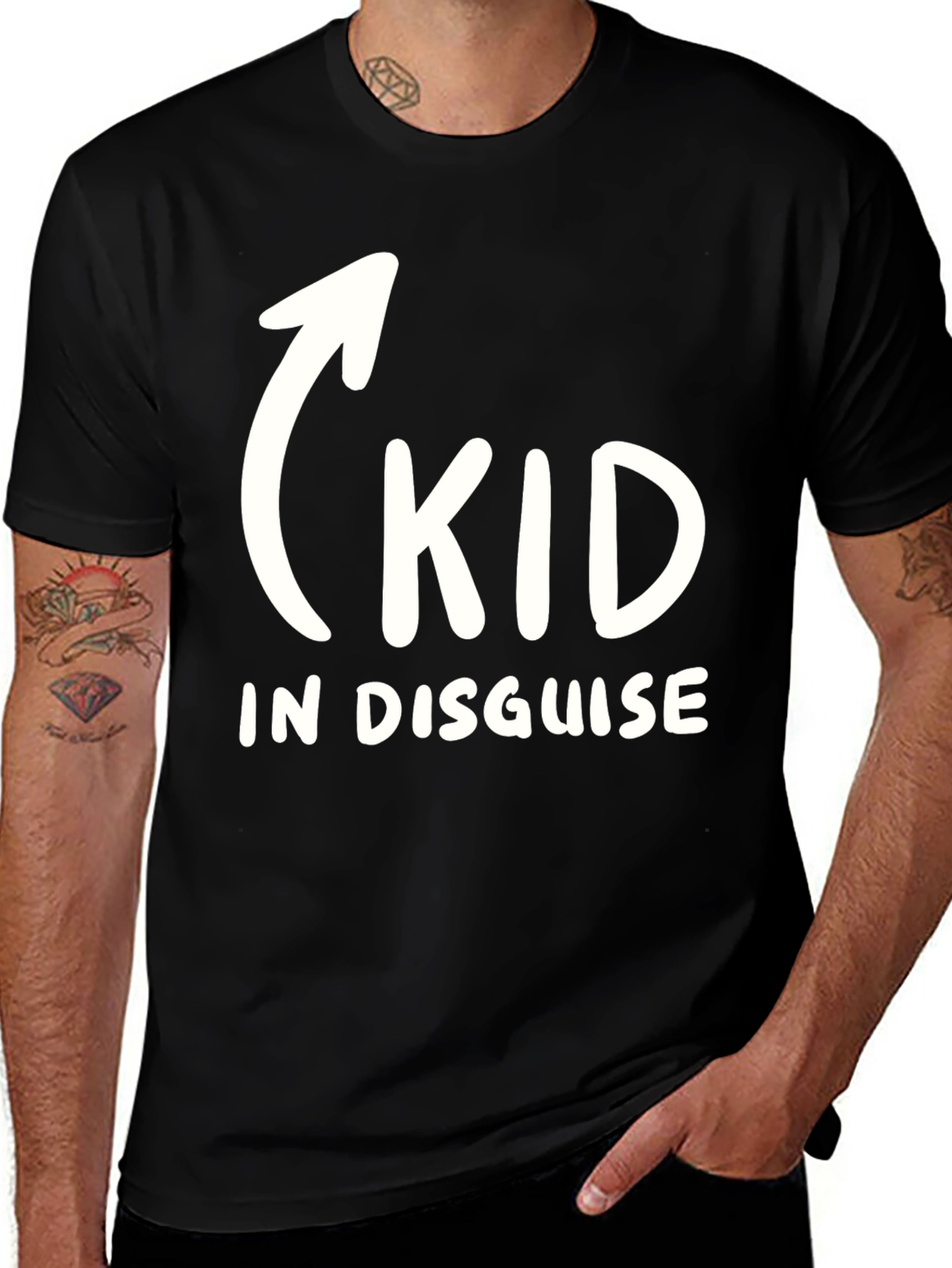 Kid In Disguise Funny Graphic T-Shirt