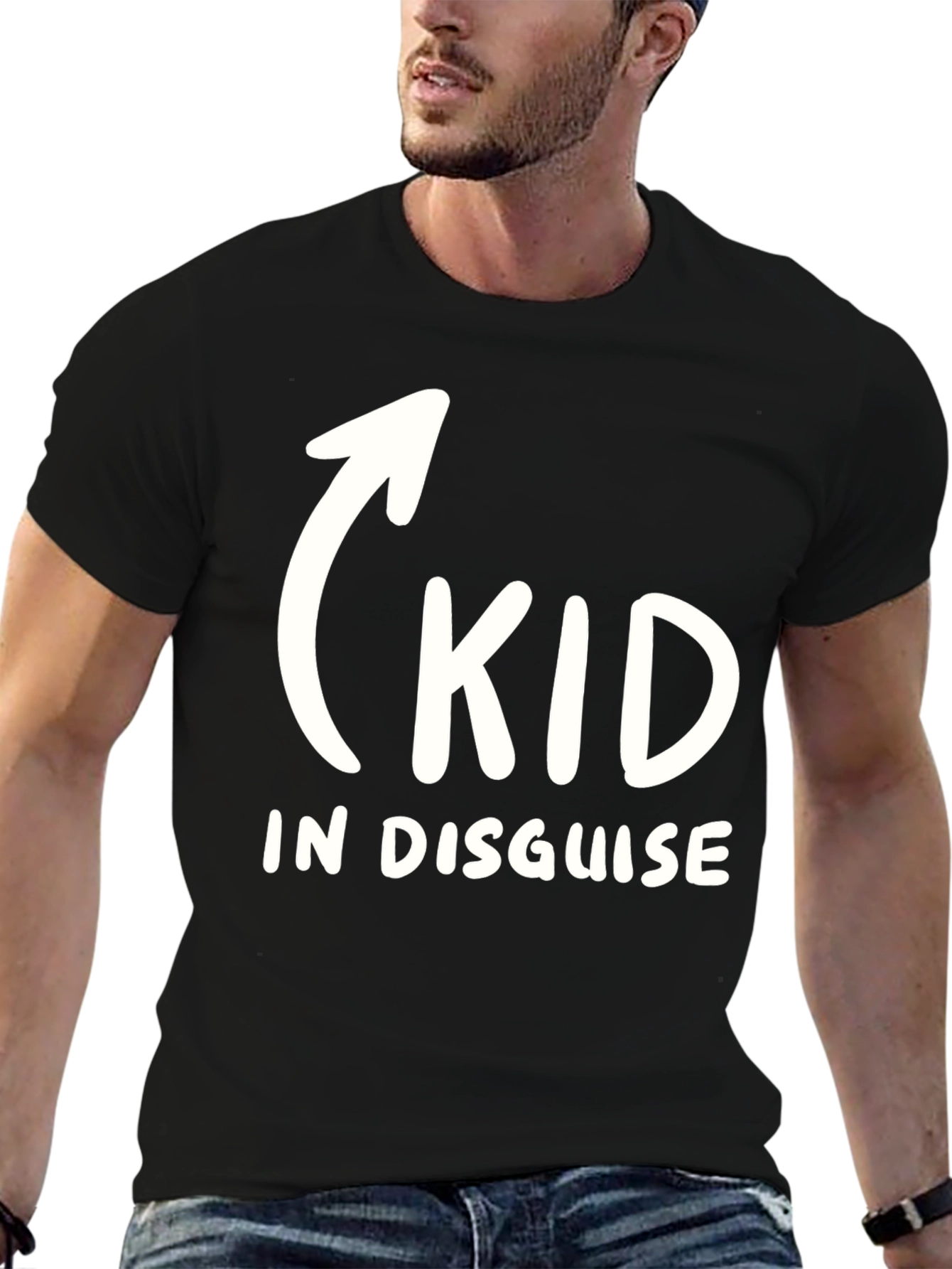 Kid In Disguise Funny Graphic T-Shirt