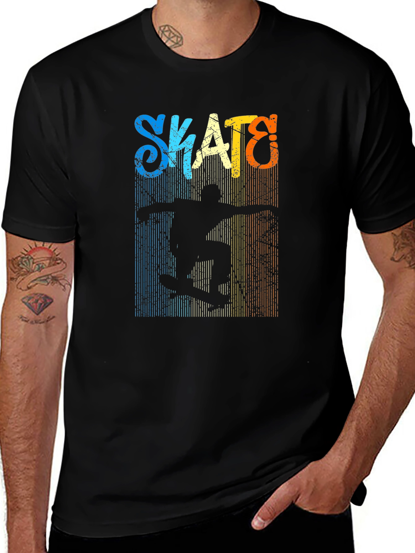 Retro Skate Graphic T-Shirt - Black