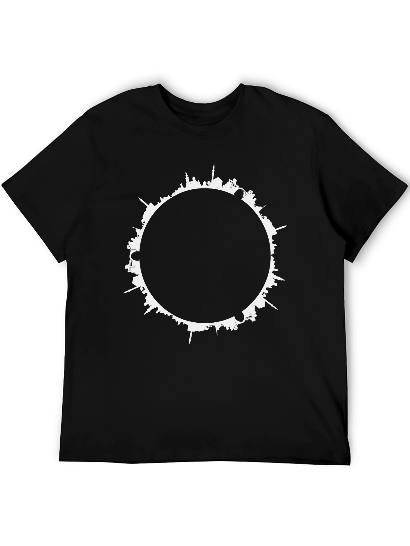 Cityscape Silhouette Graphic Tee - Urban Style