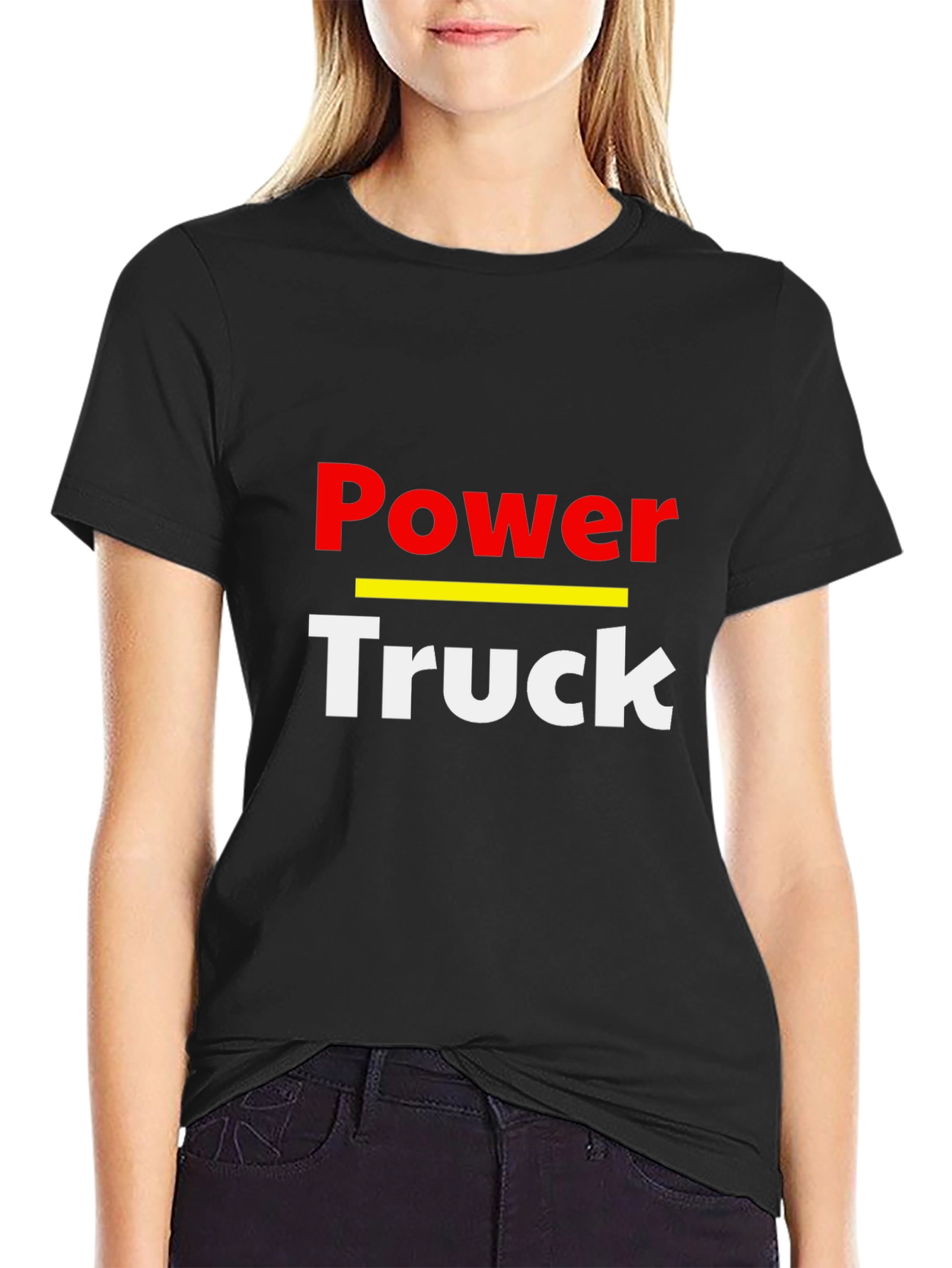 Power Truck Graphic T-Shirt - Black Crew Neck Tee