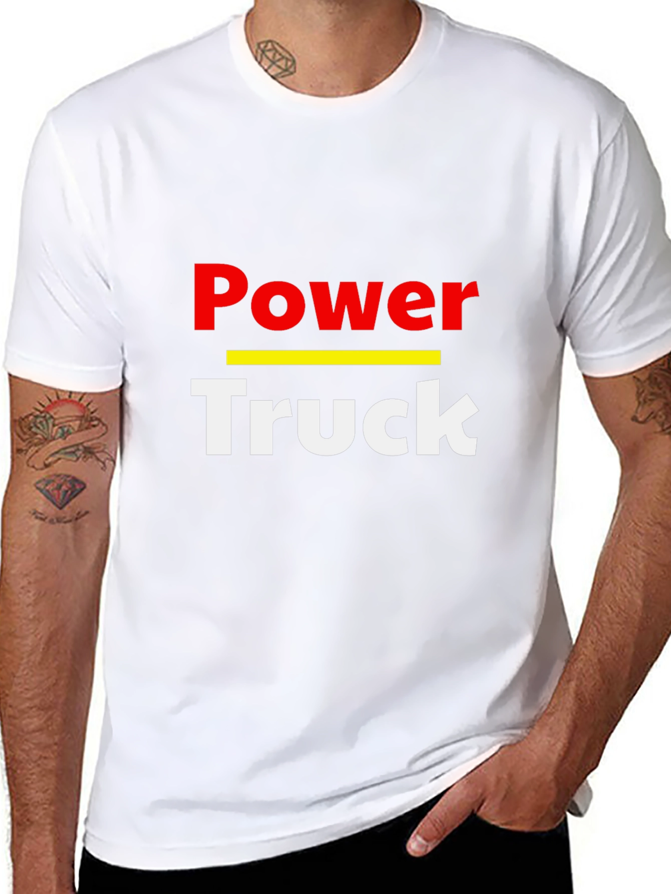 Power Truck Graphic T-Shirt - Black Crew Neck Tee