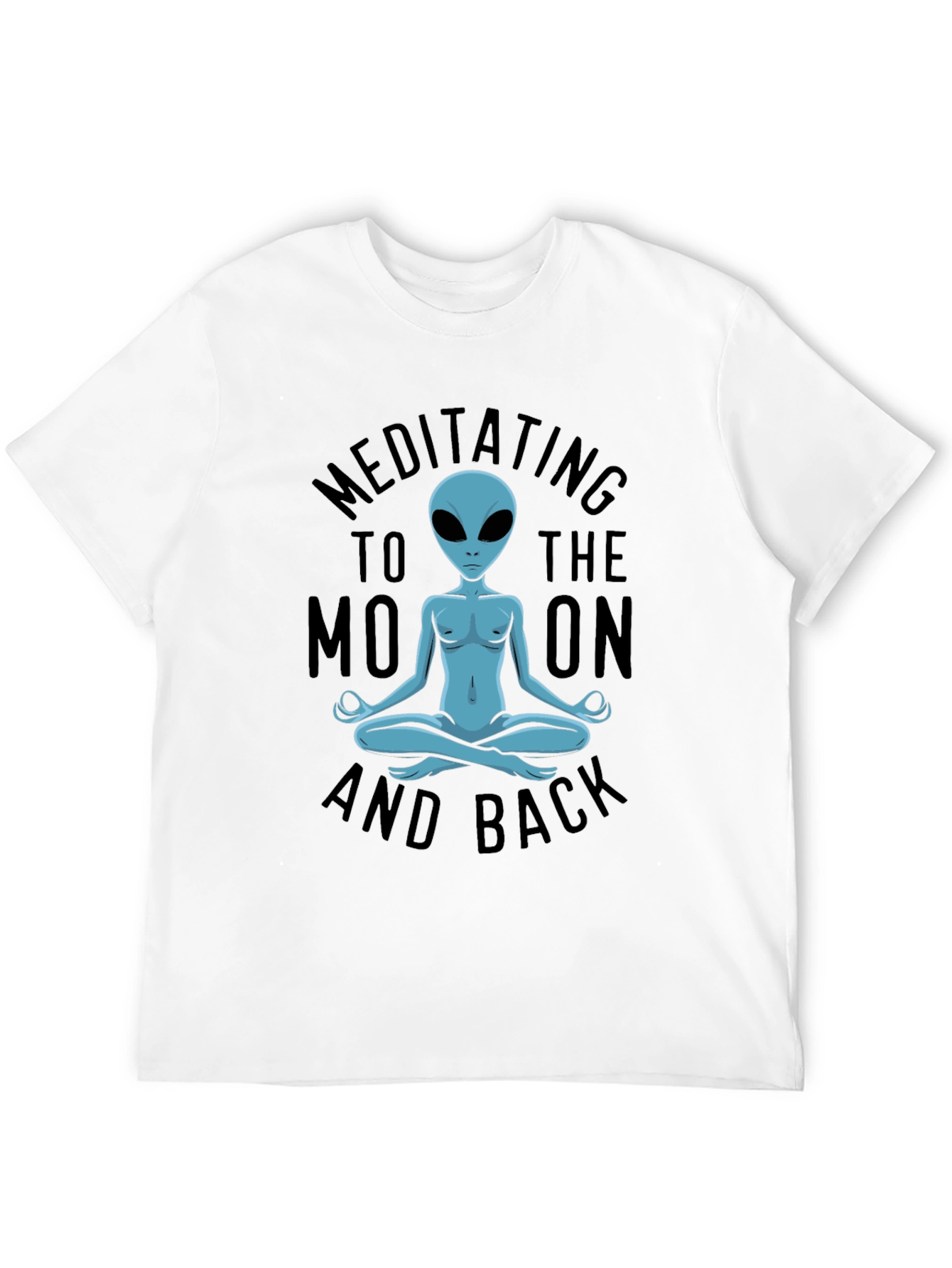 Meditating Alien T-Shirt - Black Cotton Blend