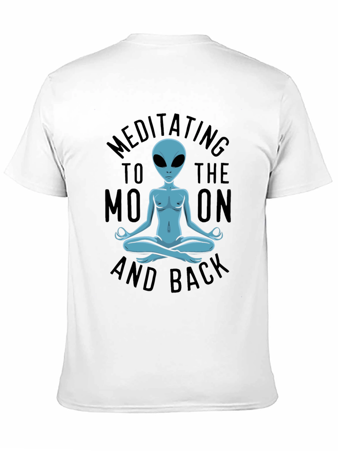 Meditating Alien T-Shirt - Black Cotton Blend