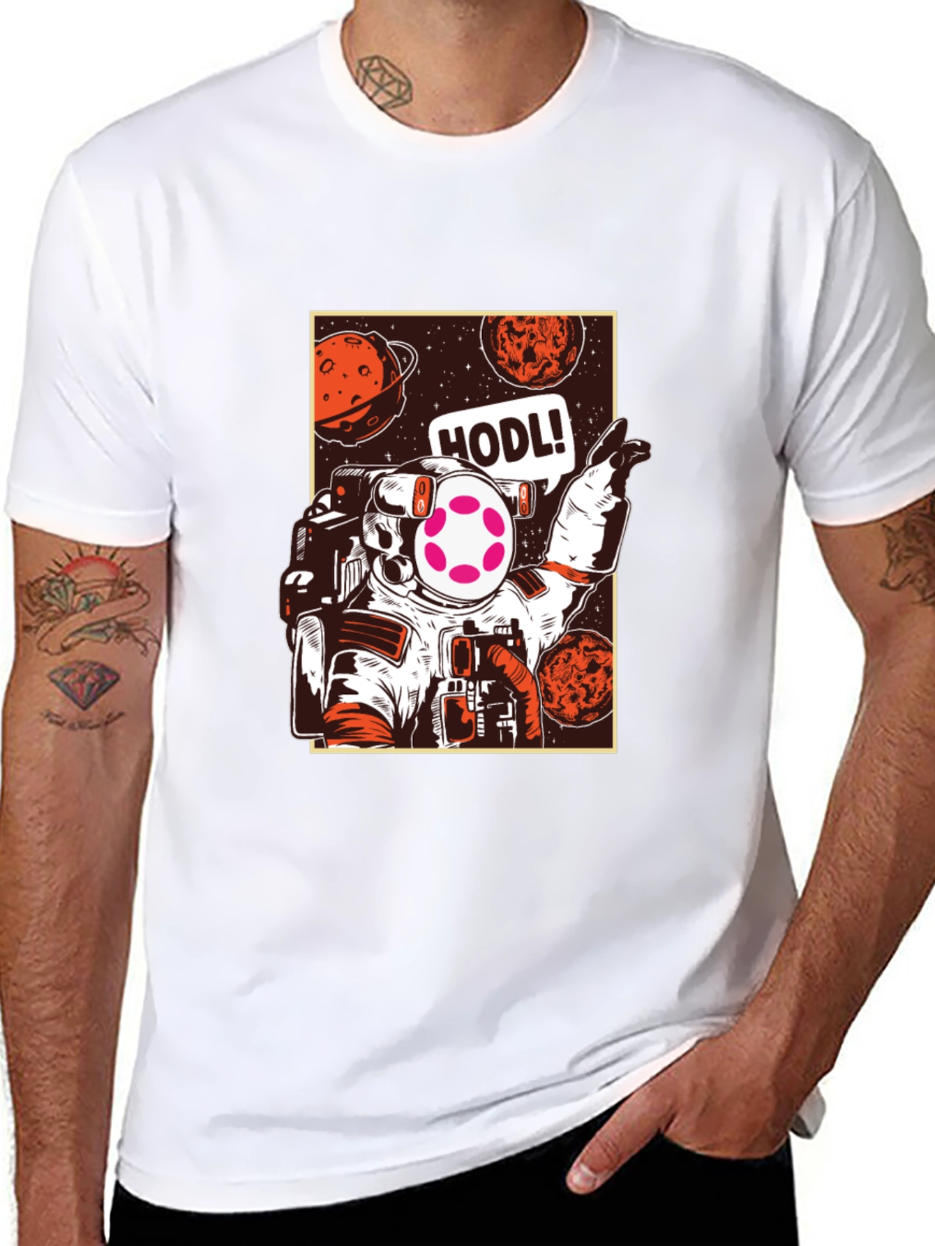 Astronaut HODL T-Shirt - Crypto Space Design