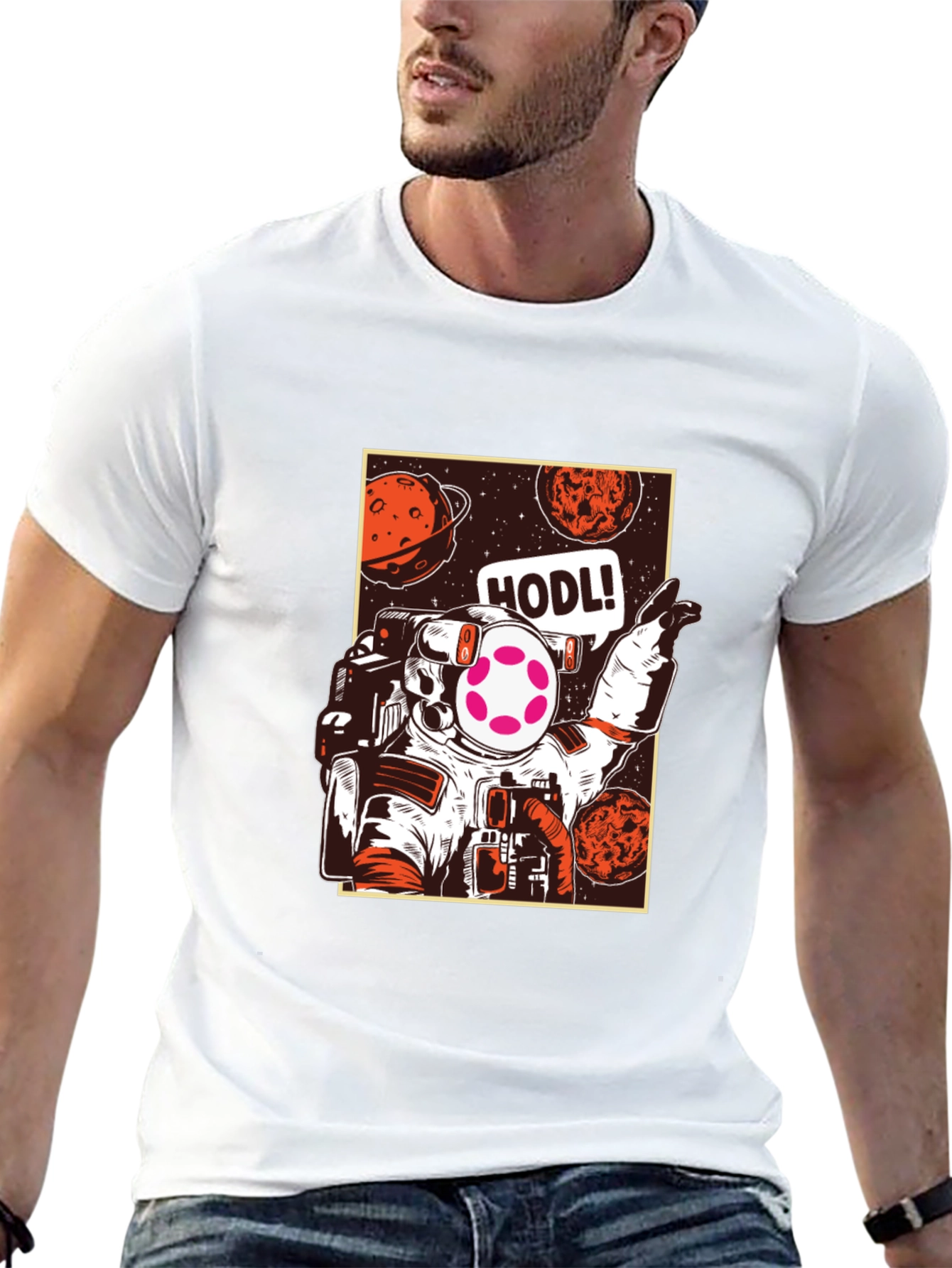 Astronaut HODL T-Shirt - Crypto Space Design