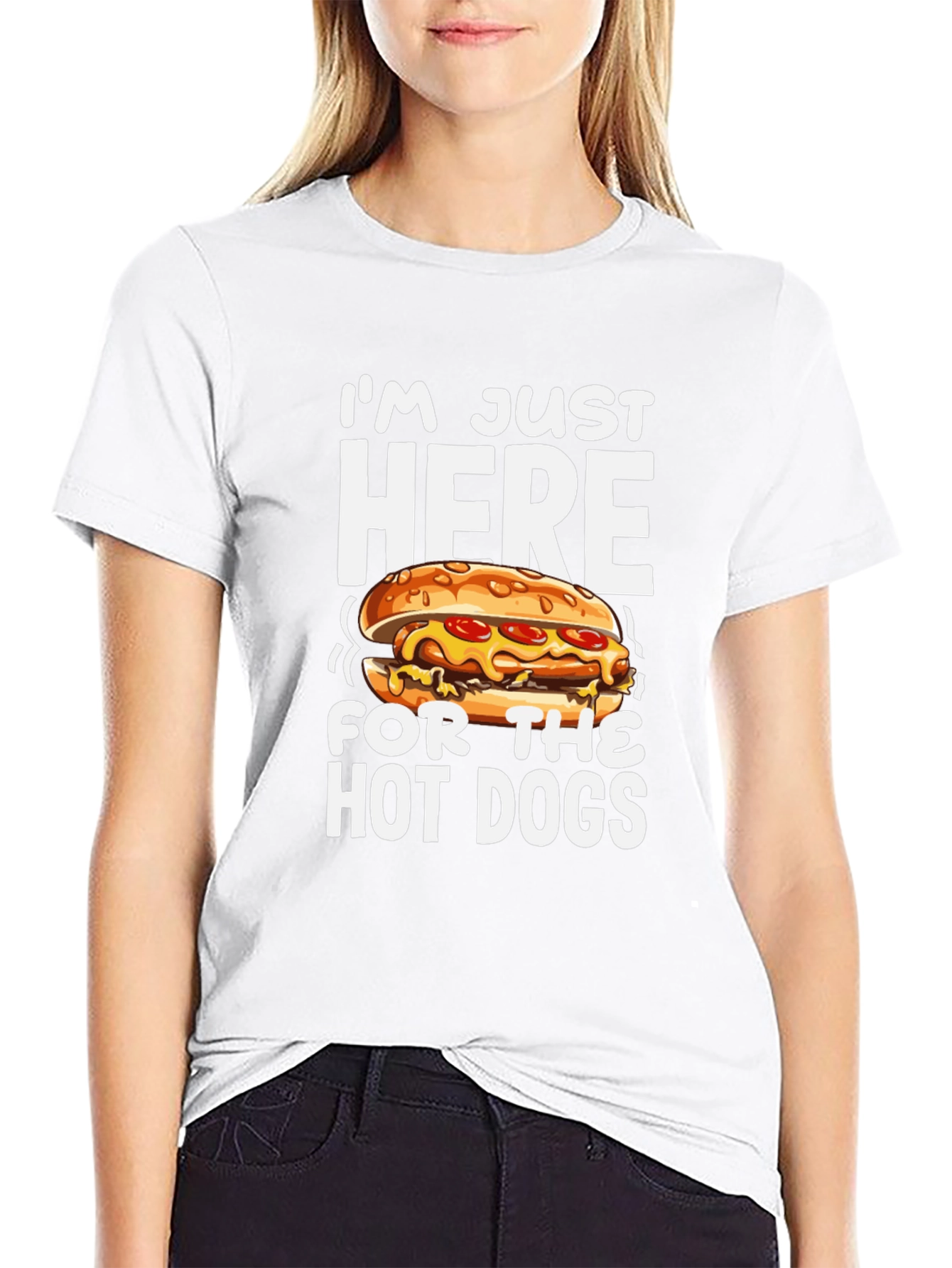 I’m Just Here For The Hot Dogs T-Shirt – Funny Food Lover Tee
