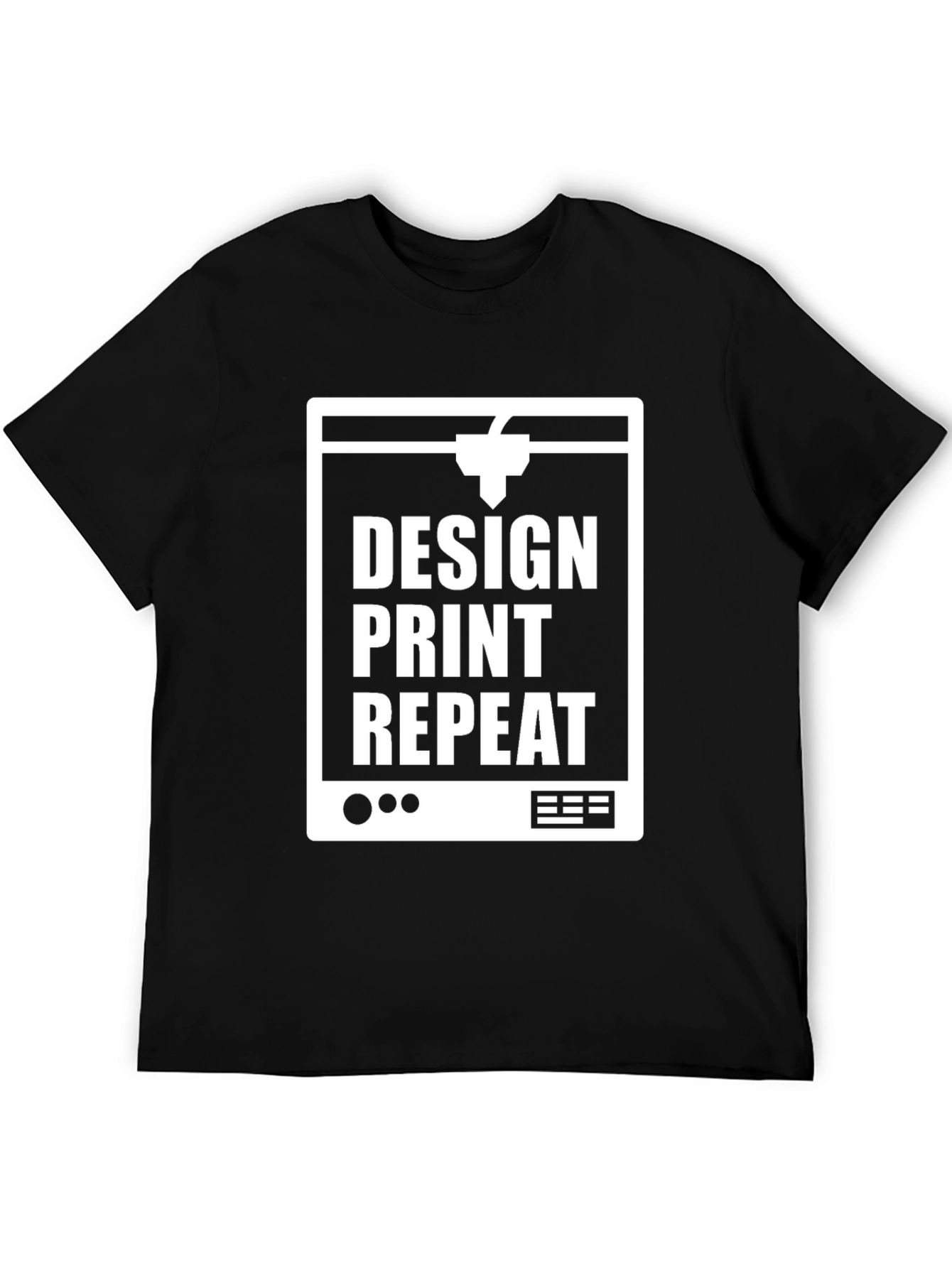 Design Print Repeat Black T-Shirt