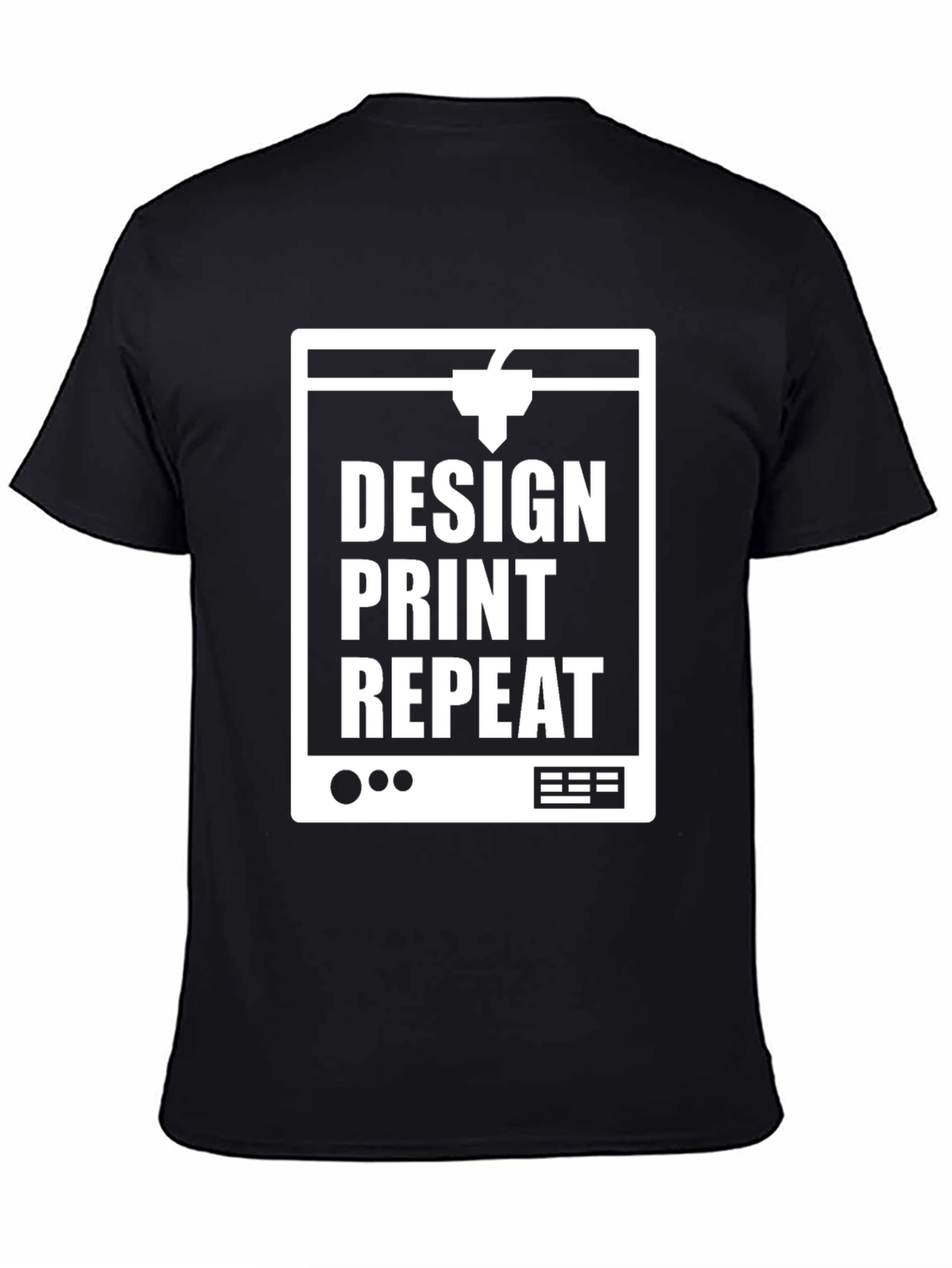 Design Print Repeat Black T-Shirt