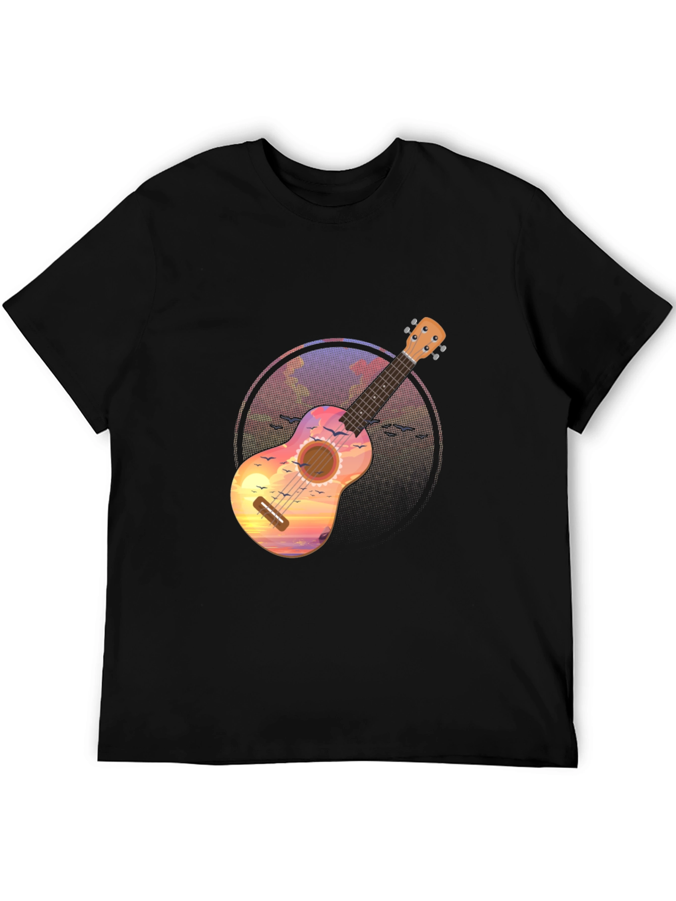 Ukulele Sunset Graphic Tee - Tropical Vibe