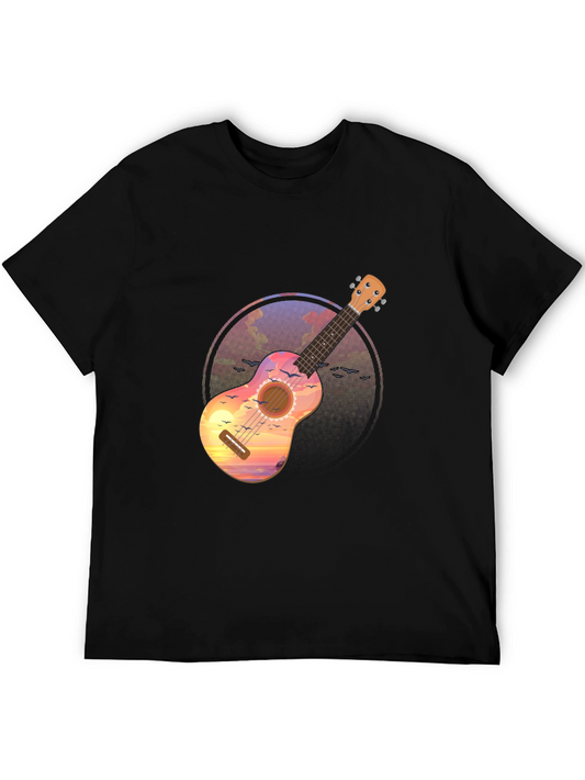 Ukulele Sunset Graphic Tee - Tropical Vibe