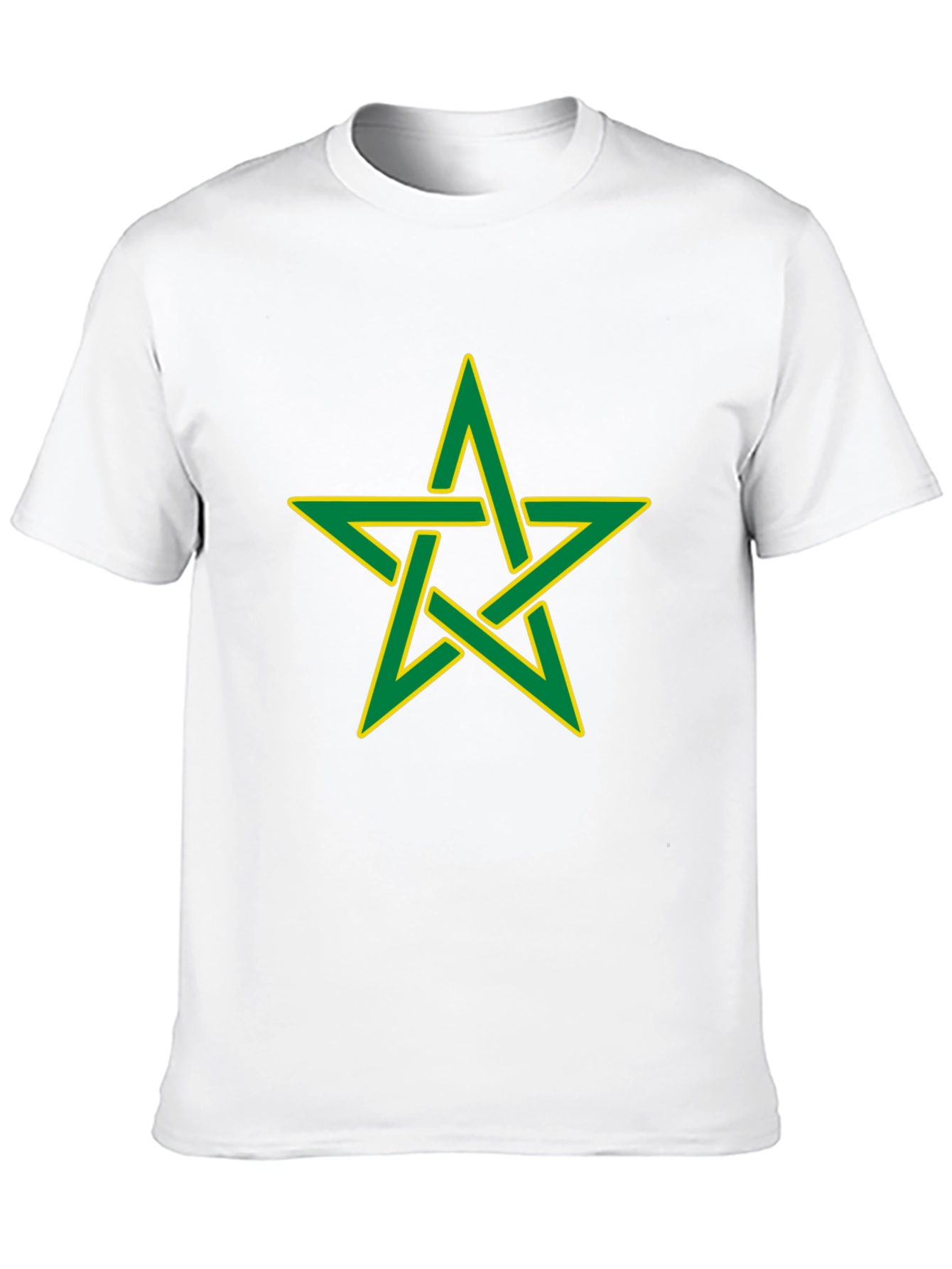 Black T-Shirt with Green and Yellow Moroccan Star