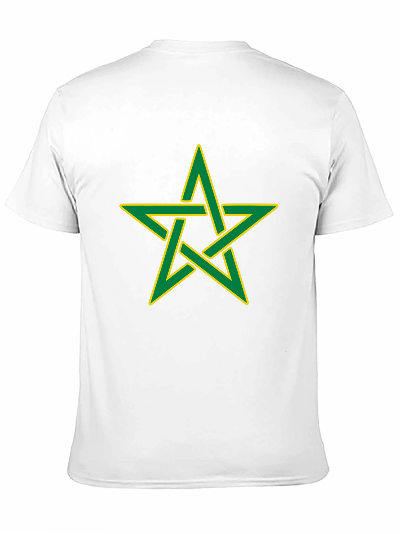 Black T-Shirt with Green and Yellow Moroccan Star