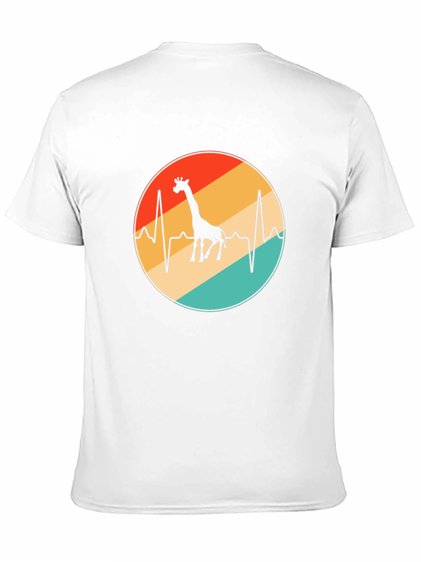 Giraffe Heartbeat Graphic Tee - Retro Style