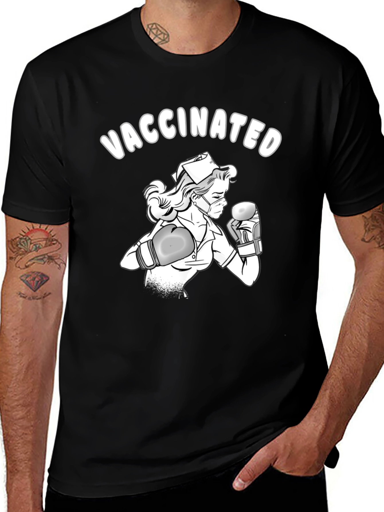 Vaccinated Nurse Boxing T-Shirt