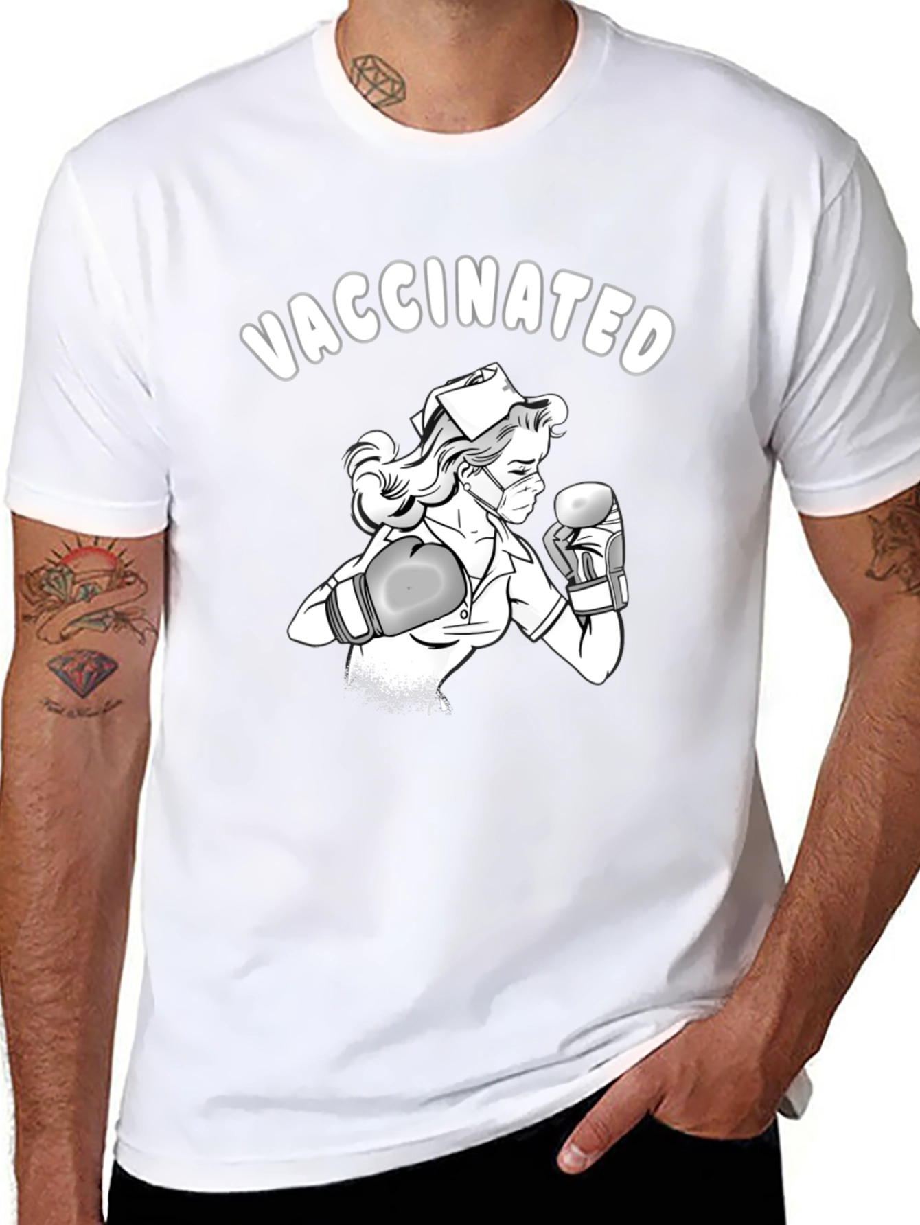 Vaccinated Nurse Boxing T-Shirt