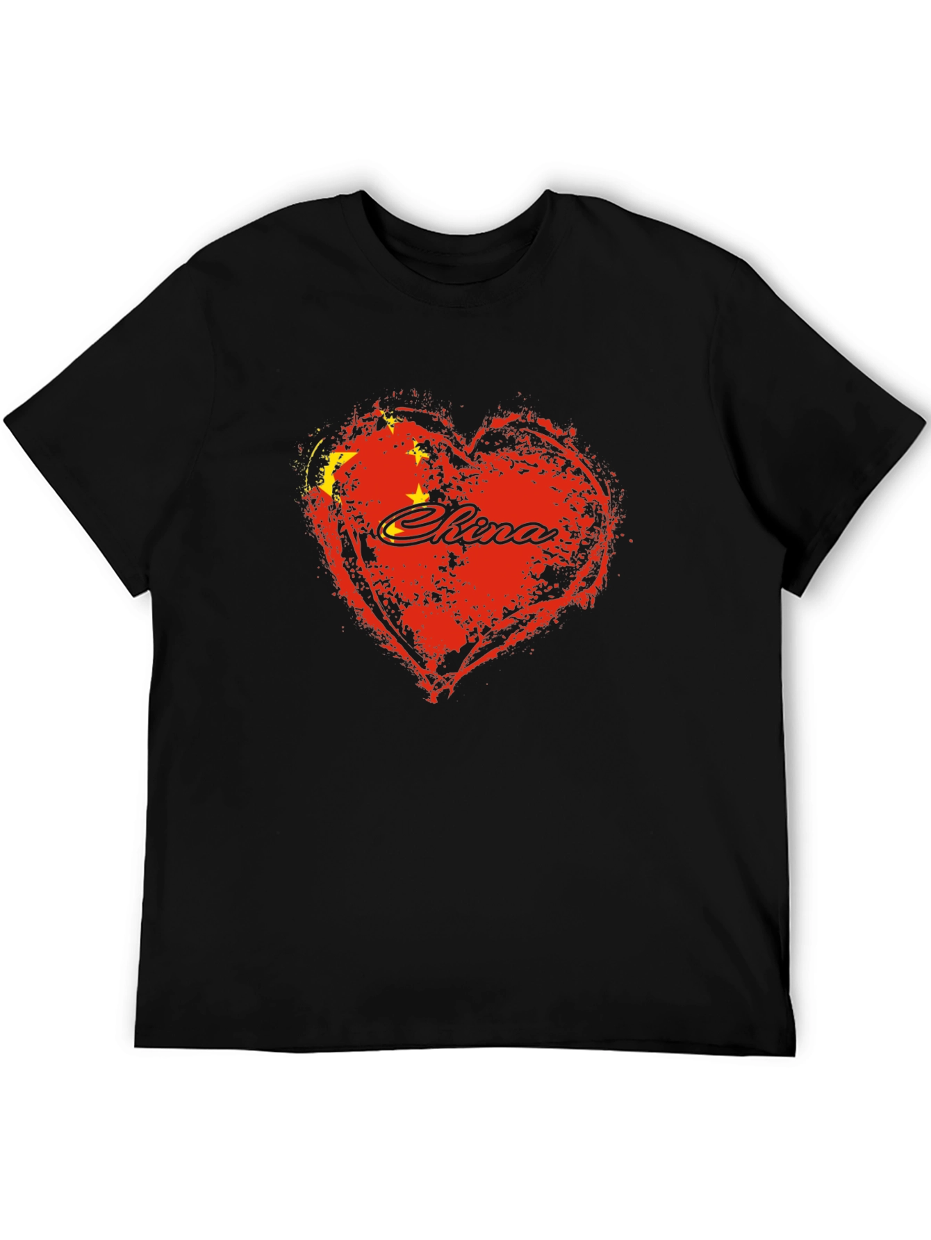 China Love Heart Flag Graphic T-Shirt