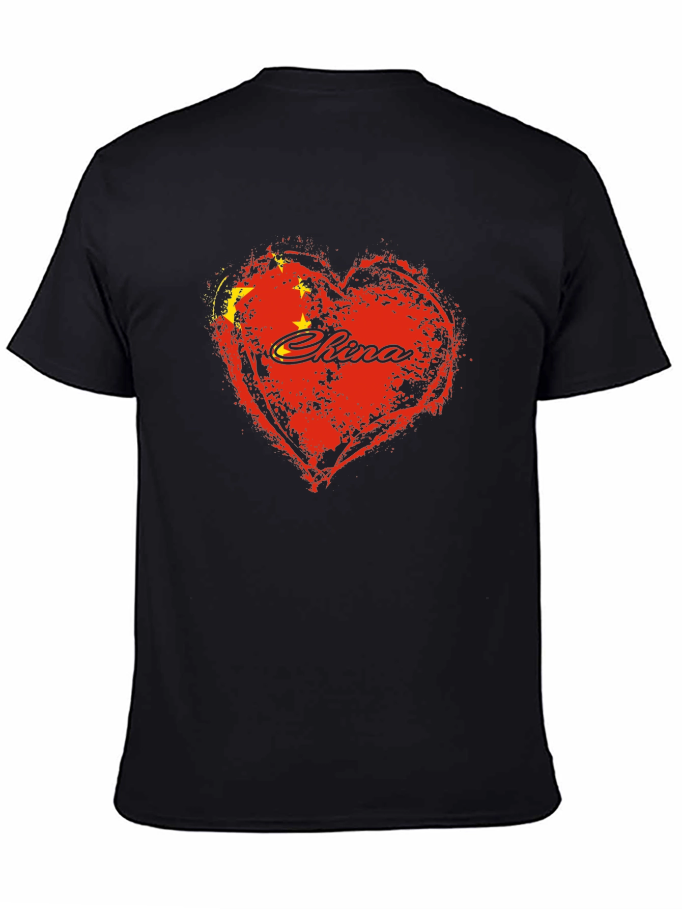 China Love Heart Flag Graphic T-Shirt