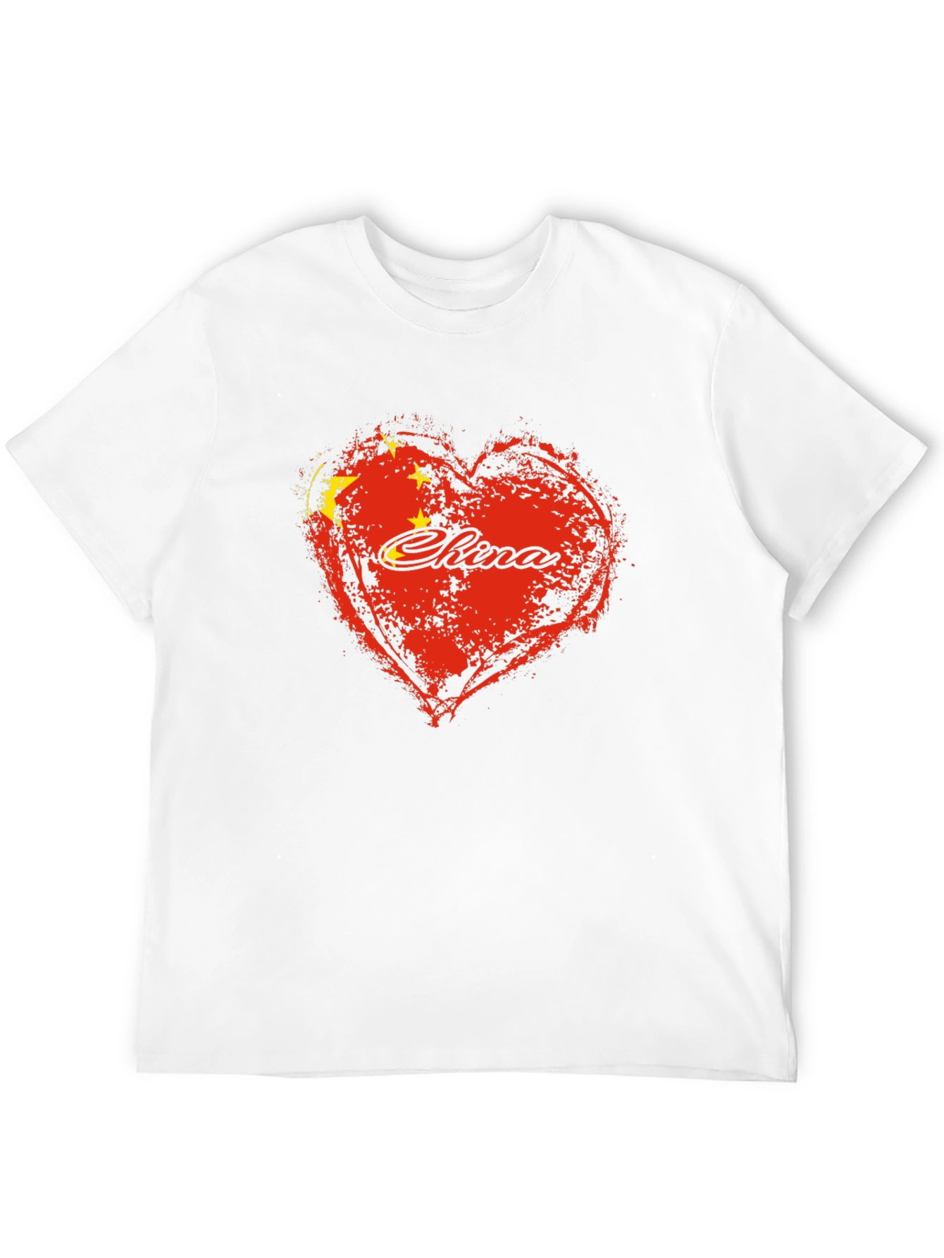 China Love Heart Flag Graphic T-Shirt
