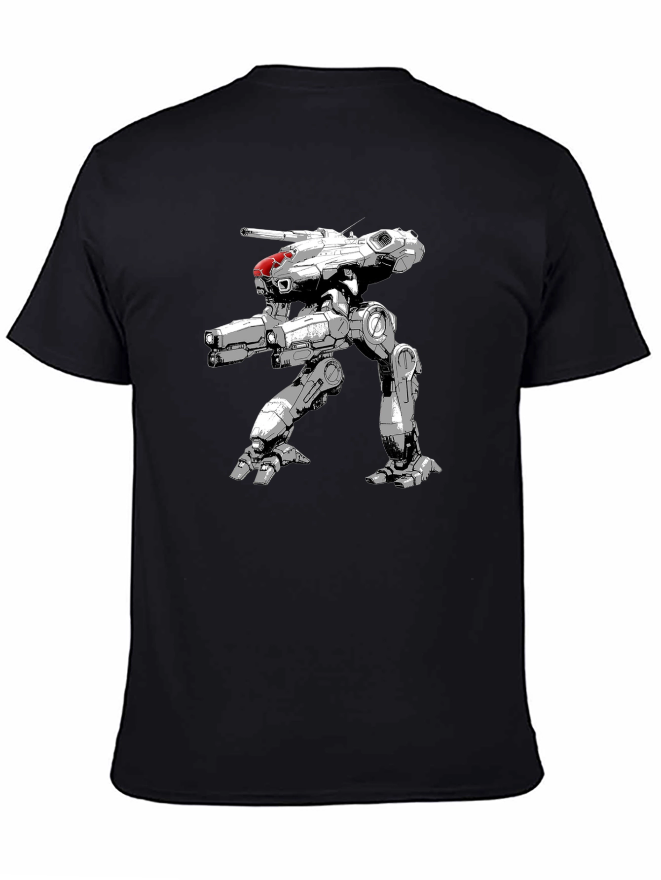Robot Mech Warrior Black T-Shirt - Sci-Fi Style