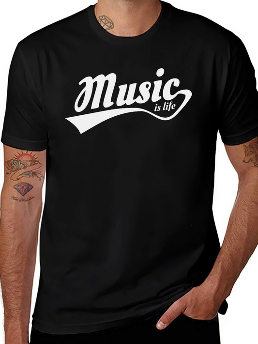 Music is Life Black T-Shirt