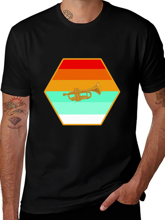 Trumpet Sunset T-Shirt - Retro Style