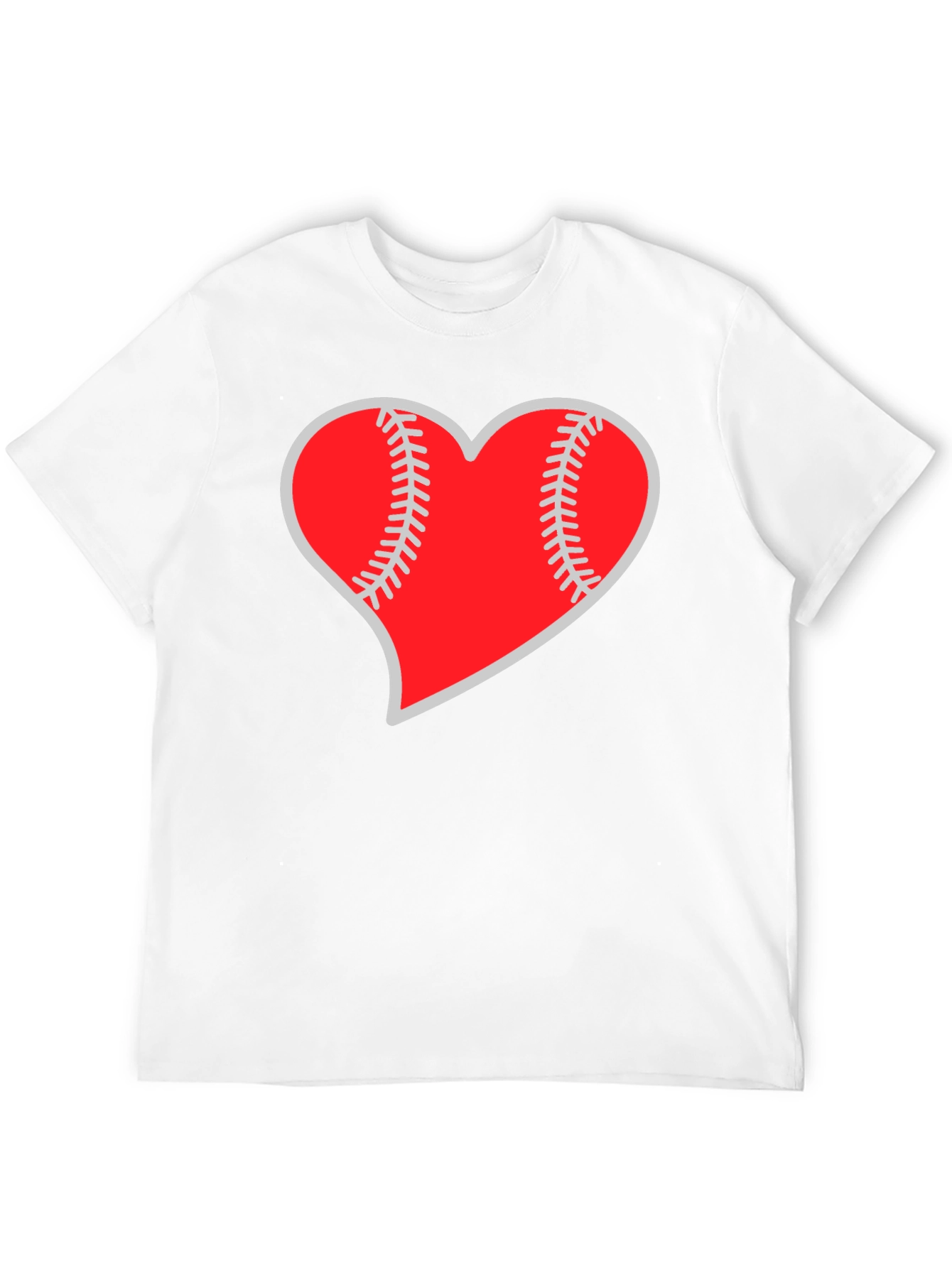 Baseball Heart Graphic Tee - Black Casual T-Shirt