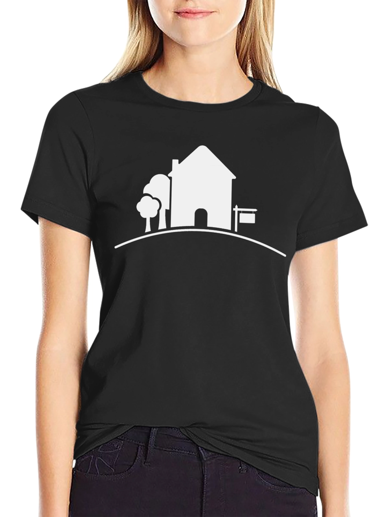House Graphic Tee - Modern Black T-Shirt