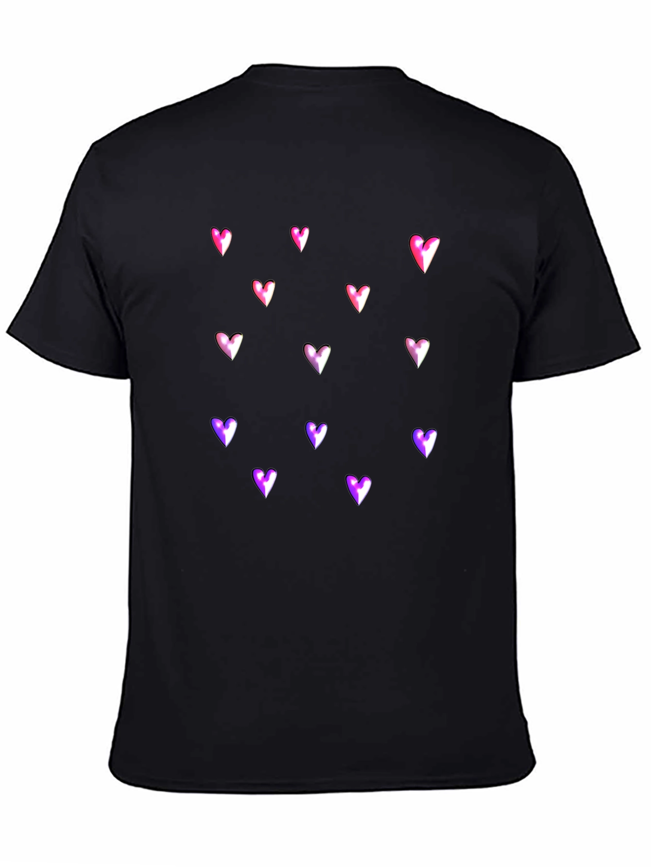 Heart Print Black T-Shirt