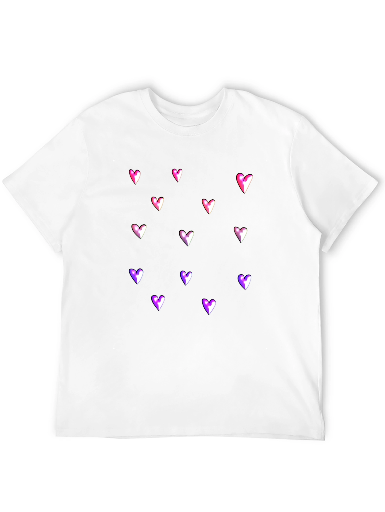 Heart Print Black T-Shirt