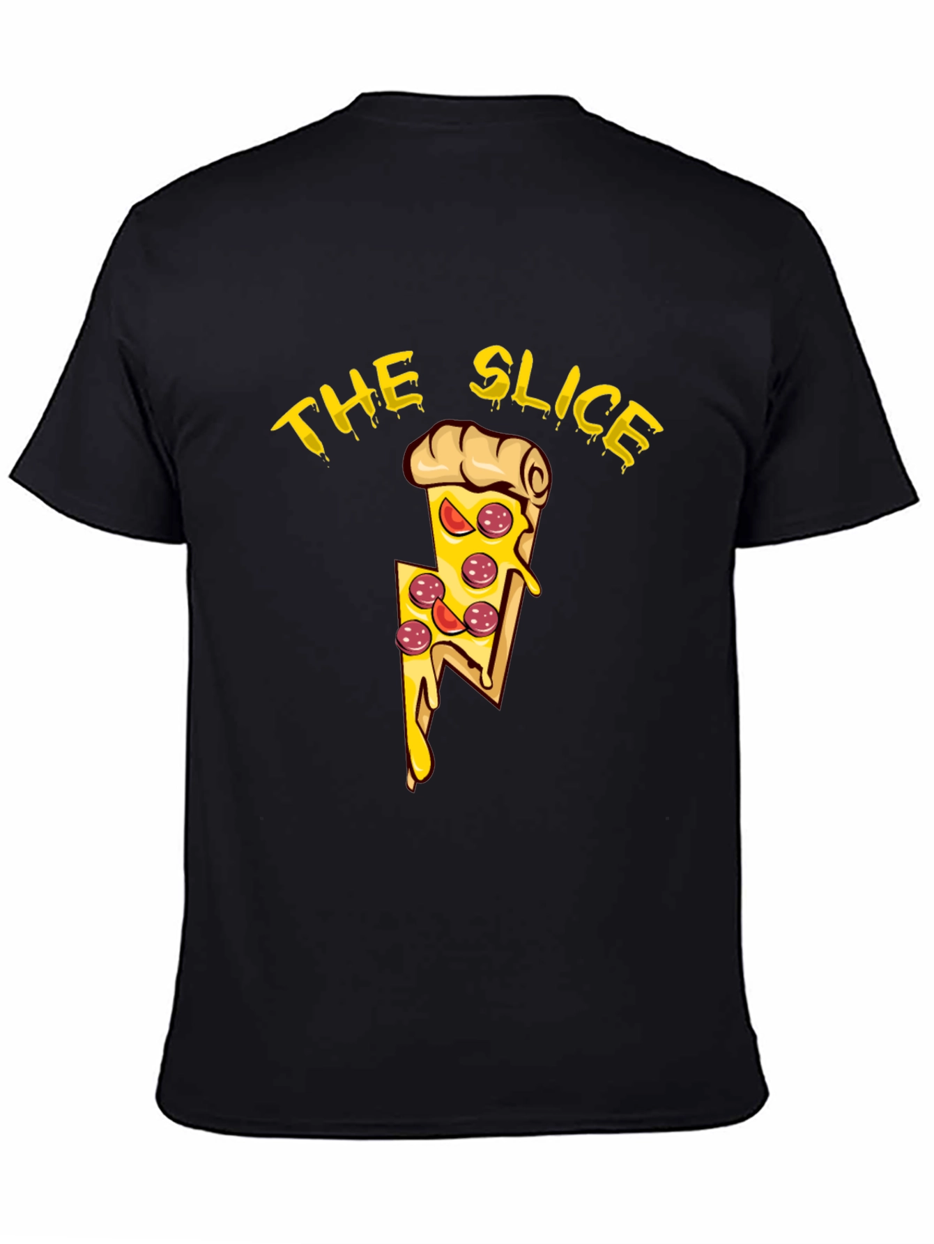 The Slice Pizza Graphic Tee - Black Cotton T-Shirt