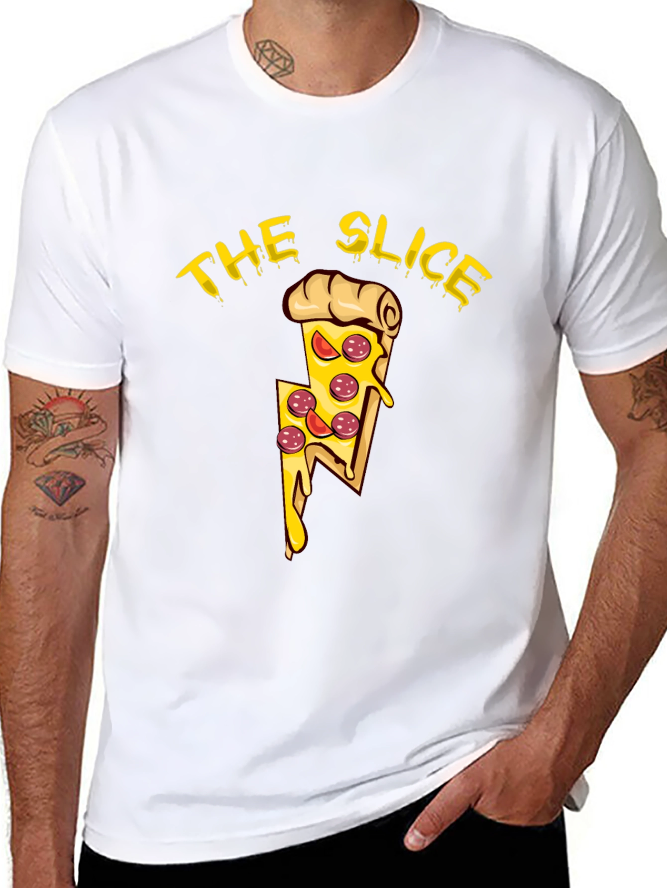 The Slice Pizza Graphic Tee - Black Cotton T-Shirt