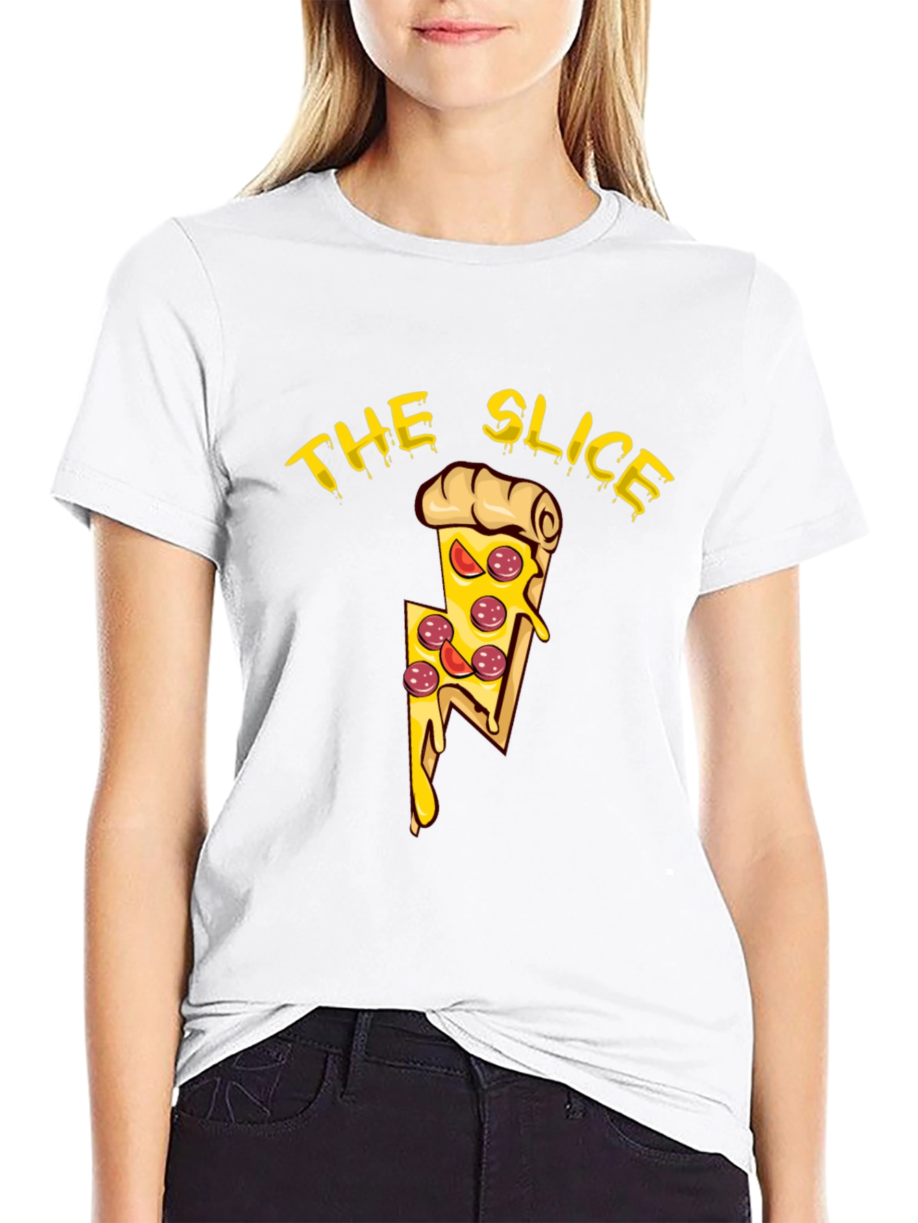 The Slice Pizza Graphic Tee - Black Cotton T-Shirt