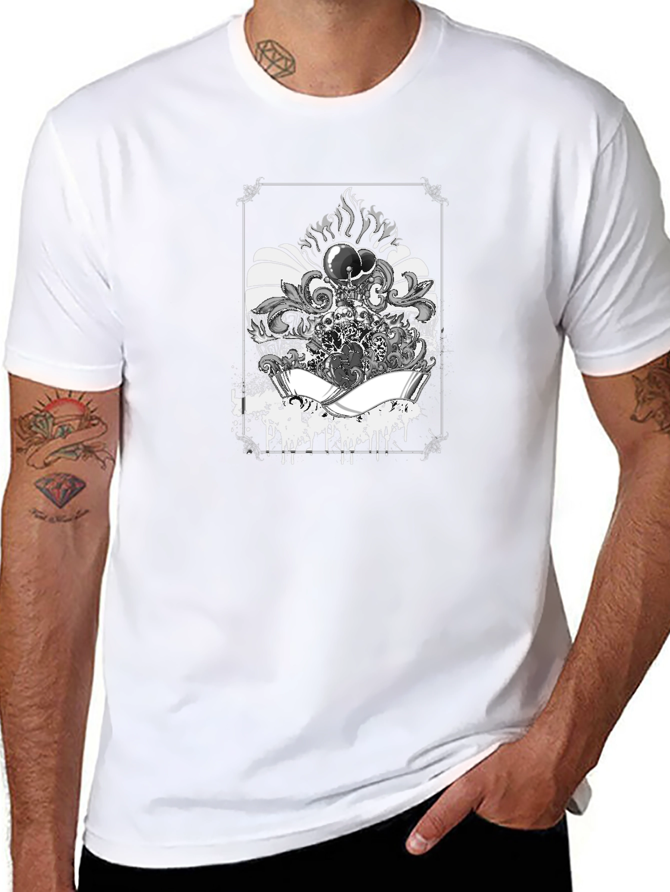 Mens Graphic Tee - Skull & Aces