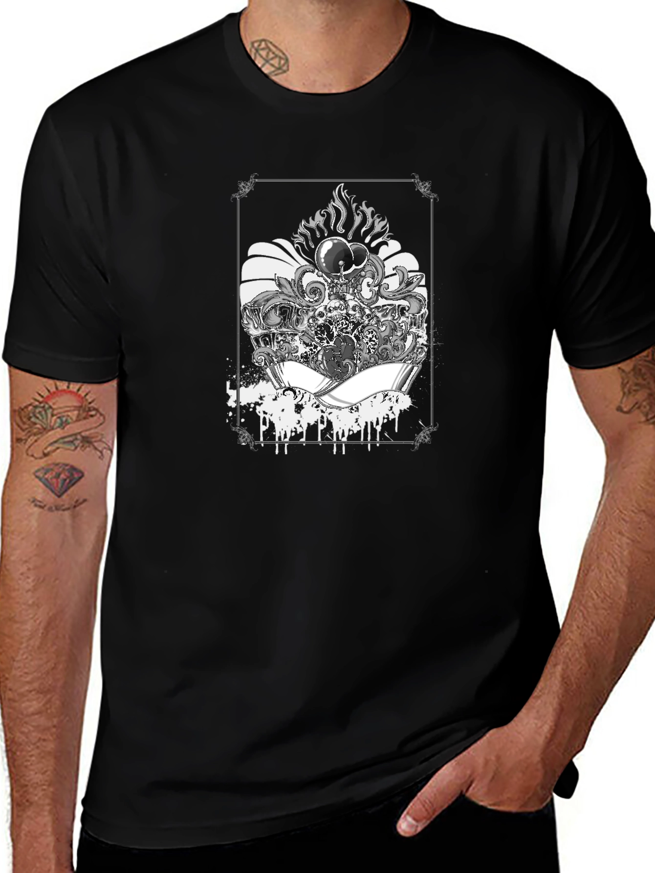 Mens Graphic Tee - Skull & Aces
