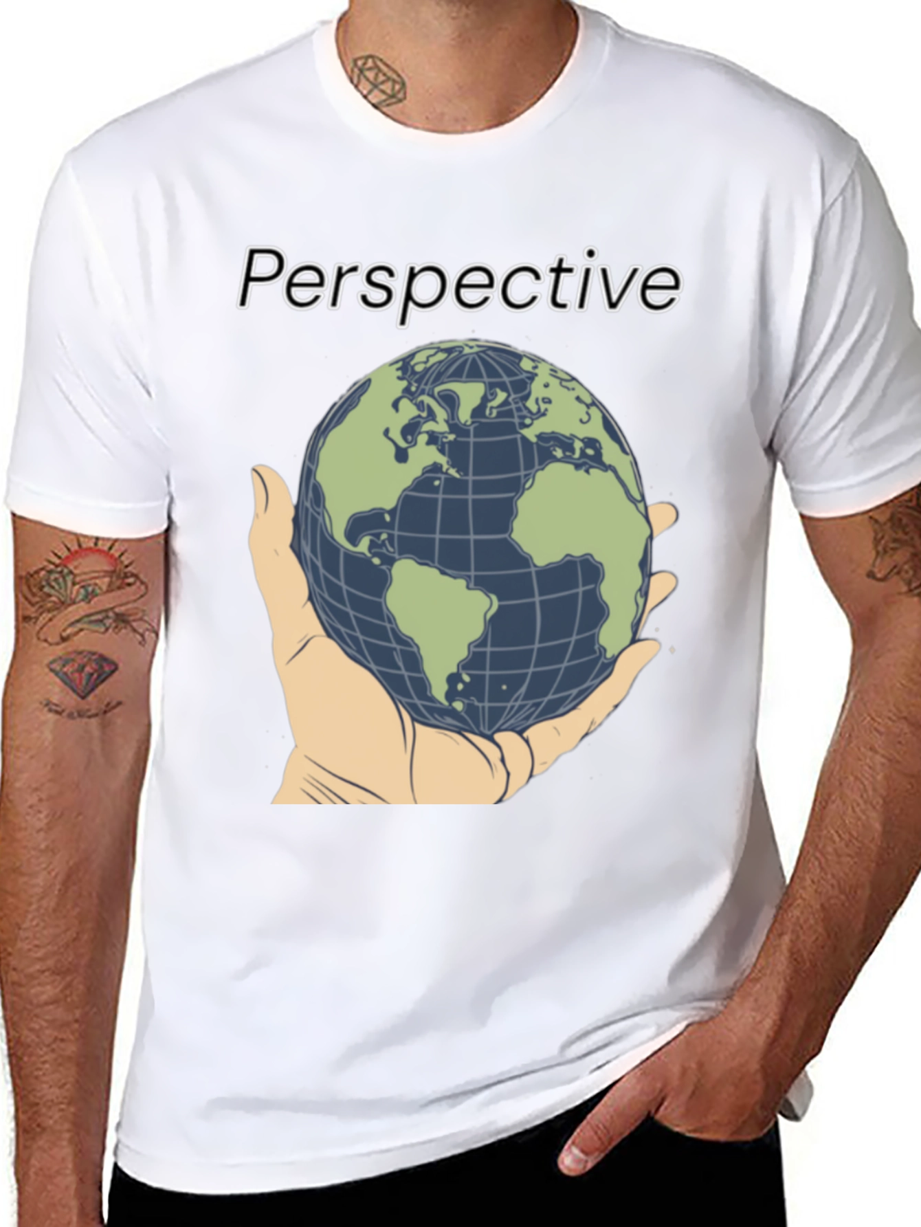 Perspective World in Hand Graphic Tee