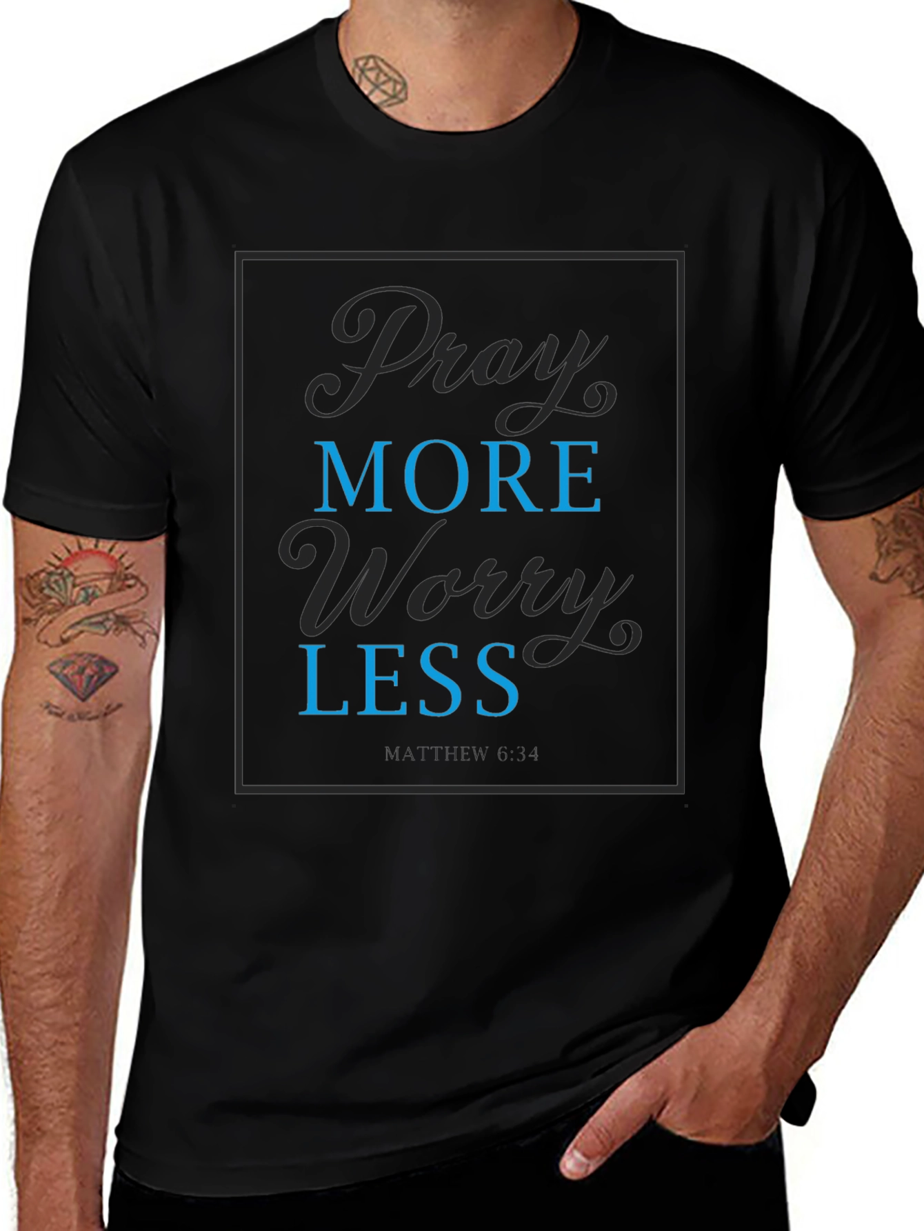 Pray More Worry Less Graphic T-Shirt
