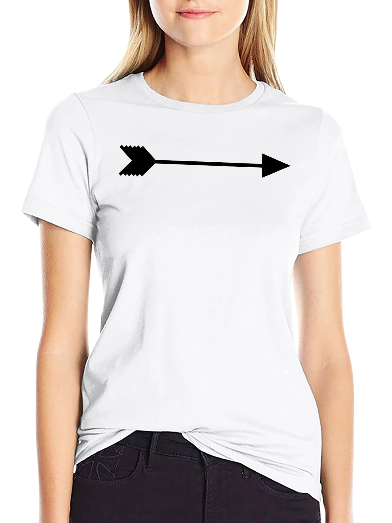 Arrow Graphic Print T-Shirt - Black