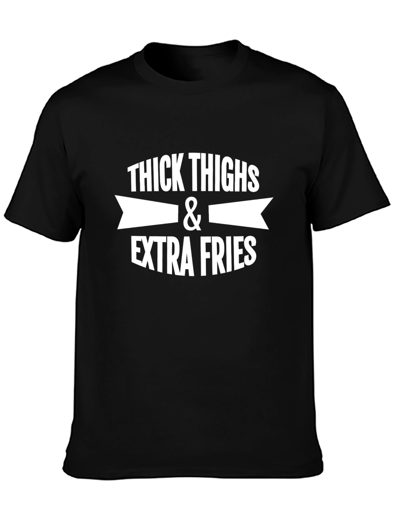 Thick Thighs & Extra Fries Graphic Tee - Black