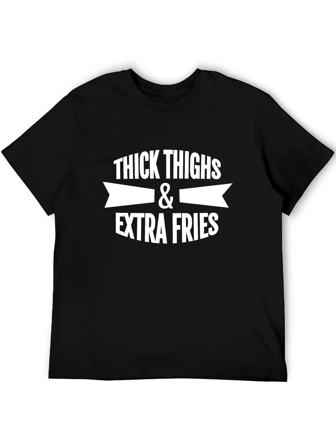 Thick Thighs & Extra Fries Graphic Tee - Black