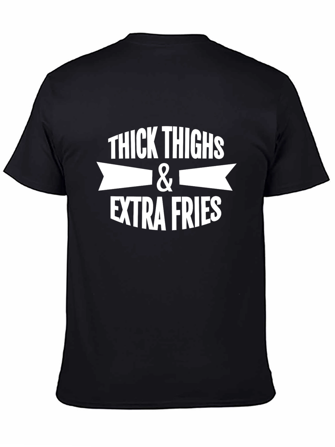 Thick Thighs & Extra Fries Graphic Tee - Black