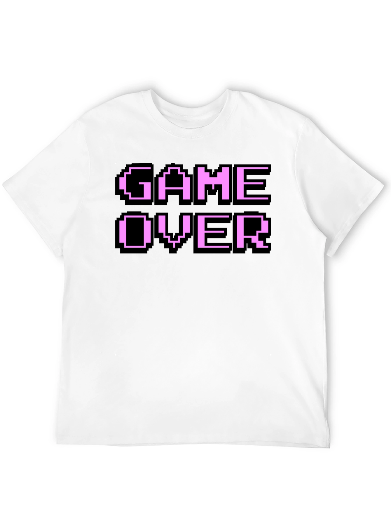 Game Over Pixel Art Black T-Shirt